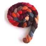Pumpkin and Persimmon on Polwarth/Silk Roving