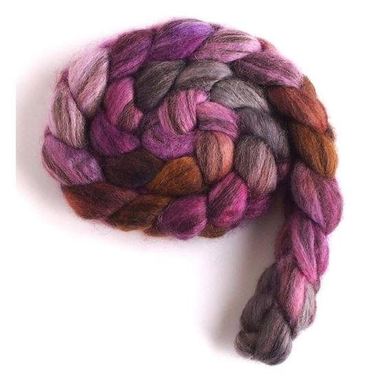 Violet Penumbra on Mixed BFL Wool Roving,