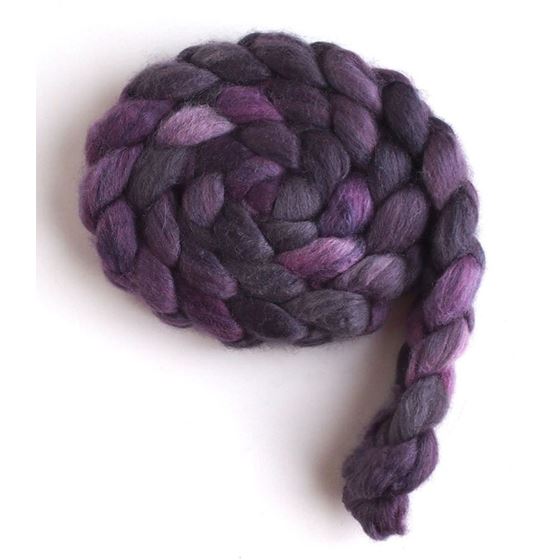 Purple Shade on Polwarth/Silk Roving
