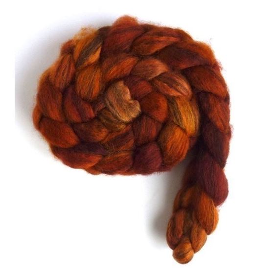Burnt Orange Dazzle - Mixed BFL Wool Roving