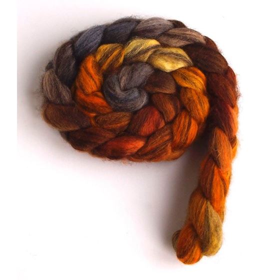 Fire Pit on Mixed BFL Wool Roving
