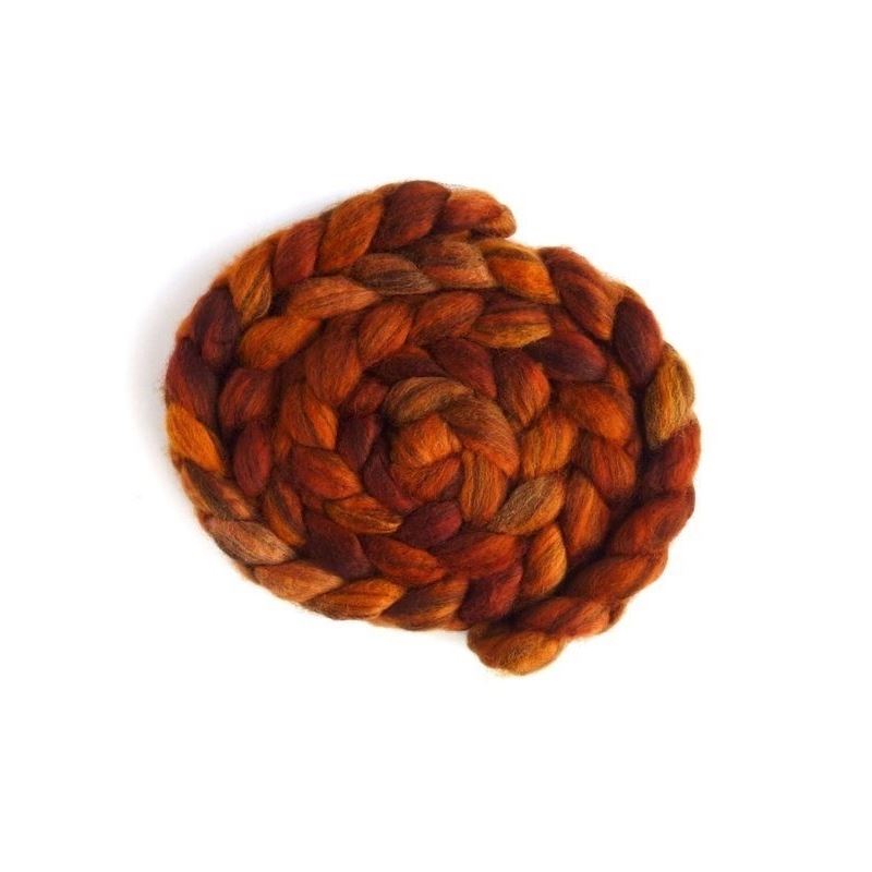 Burnt Orange Dazzle - Mixed BFL Wool Roving-1