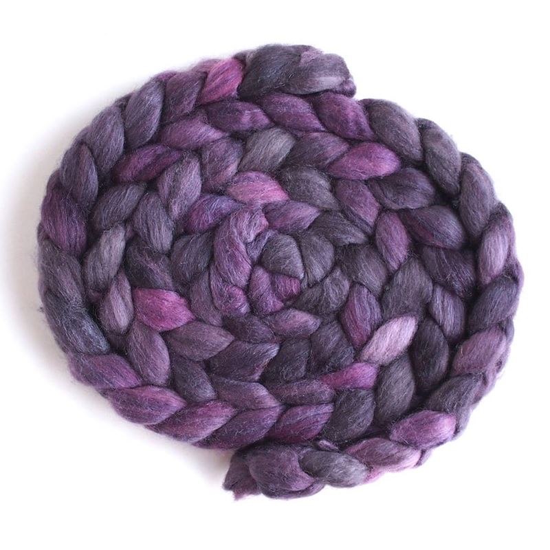 Purple Shade on Polwarth/Silk Roving1